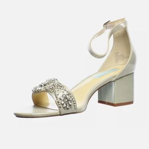 New Blue by Betsey Johnson Womens Ankle strap heel